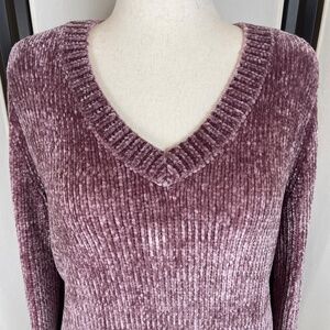 Orvis Chenille Sweater Pink Soft Knit Size L